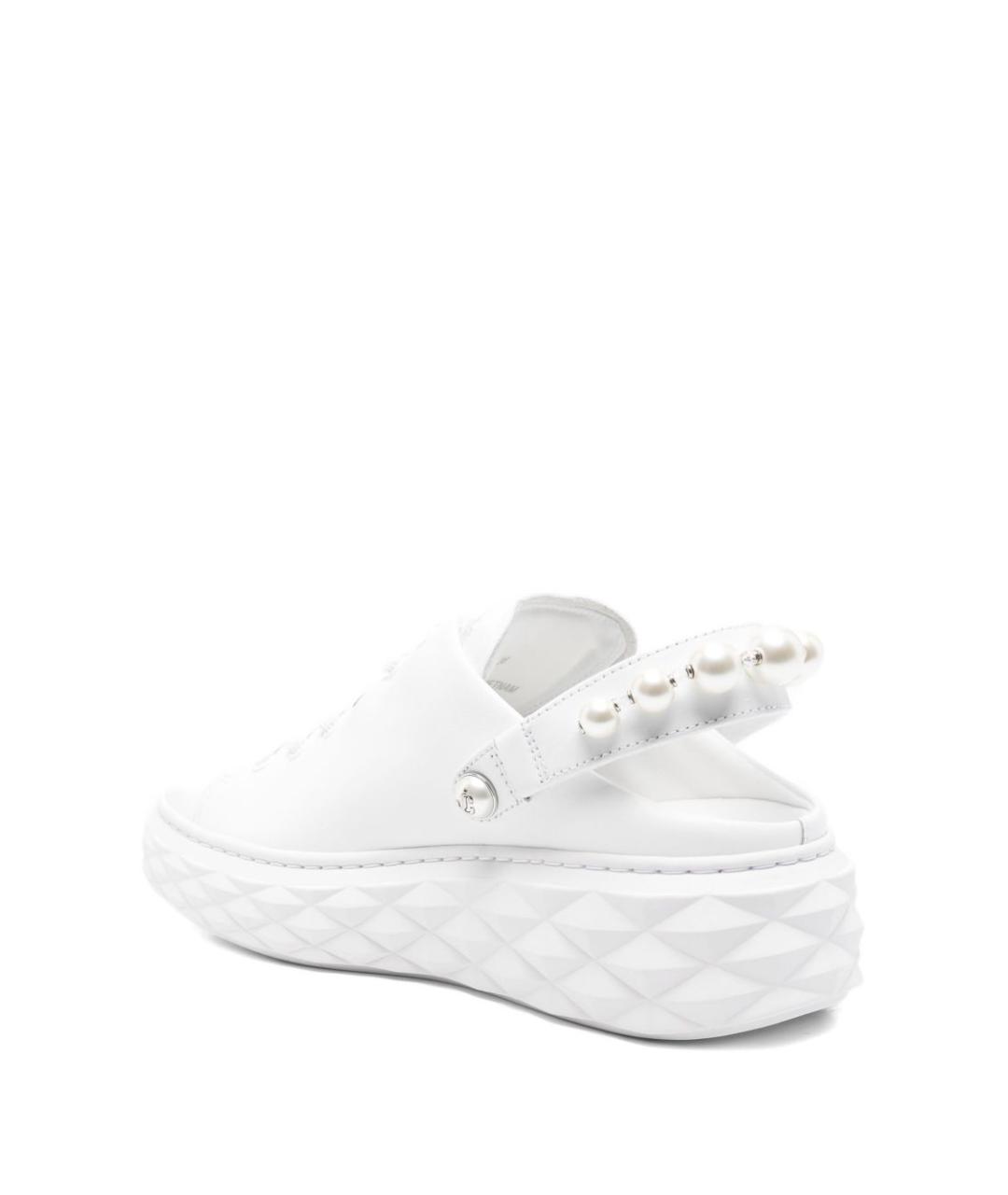 JIMMY CHOO Белые кожаные мюли, фото 3