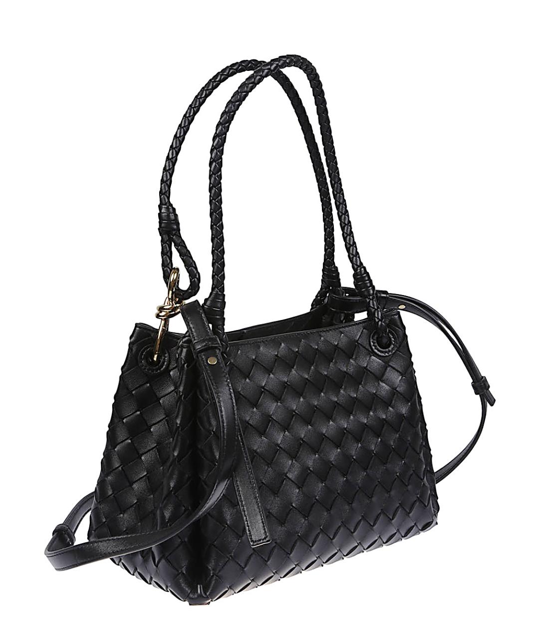 BOTTEGA VENETA Черная кожаная сумка тоут, фото 3