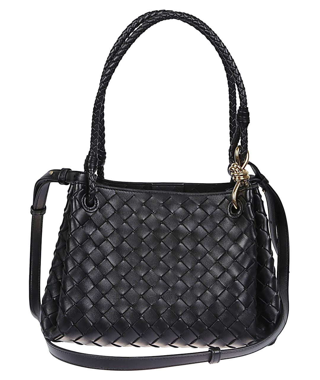 BOTTEGA VENETA Черная кожаная сумка тоут, фото 2