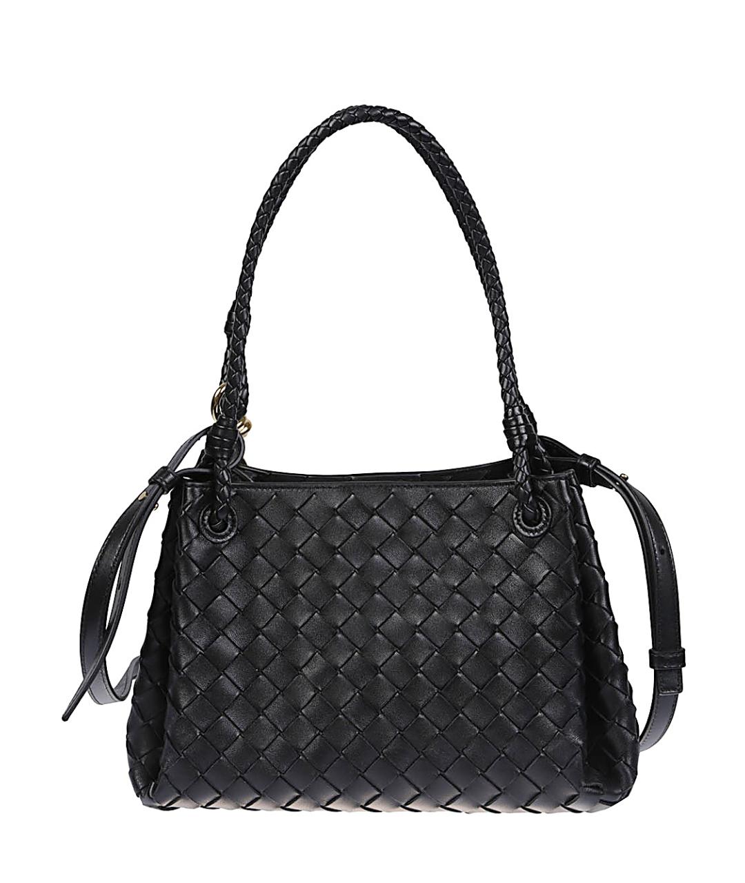 BOTTEGA VENETA Черная кожаная сумка тоут, фото 1
