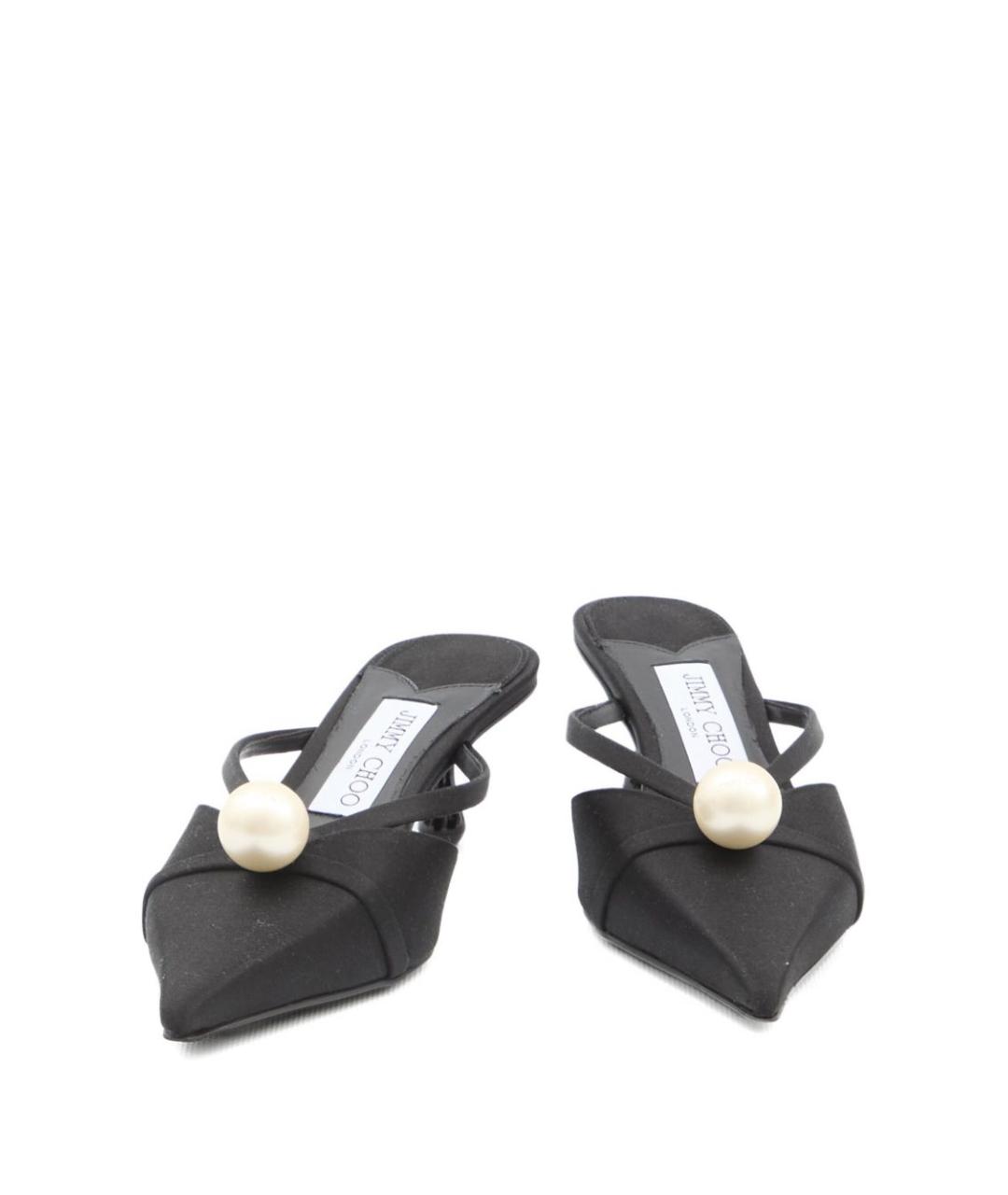 JIMMY CHOO Черные кожаные мюли, фото 5