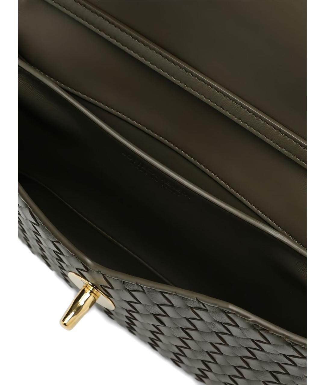 BOTTEGA VENETA Зеленая кожаная сумка через плечо, фото 4