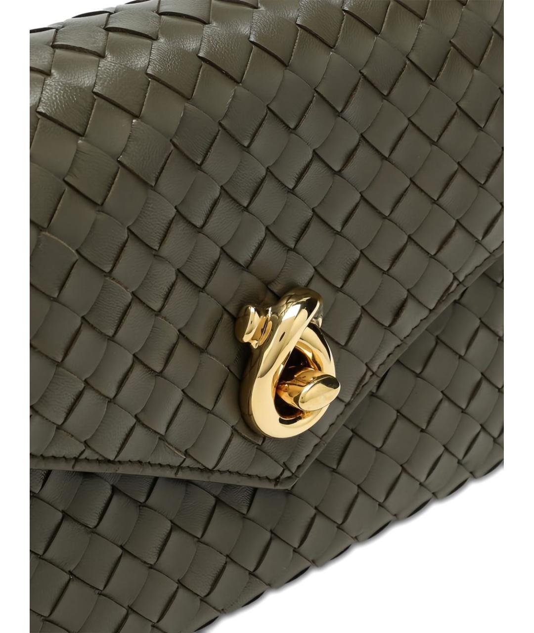 BOTTEGA VENETA Зеленая кожаная сумка через плечо, фото 5