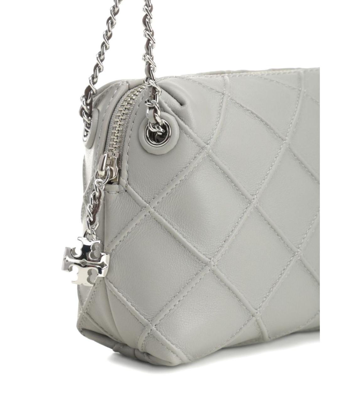 TORY BURCH Серая кожаная сумка через плечо, фото 4