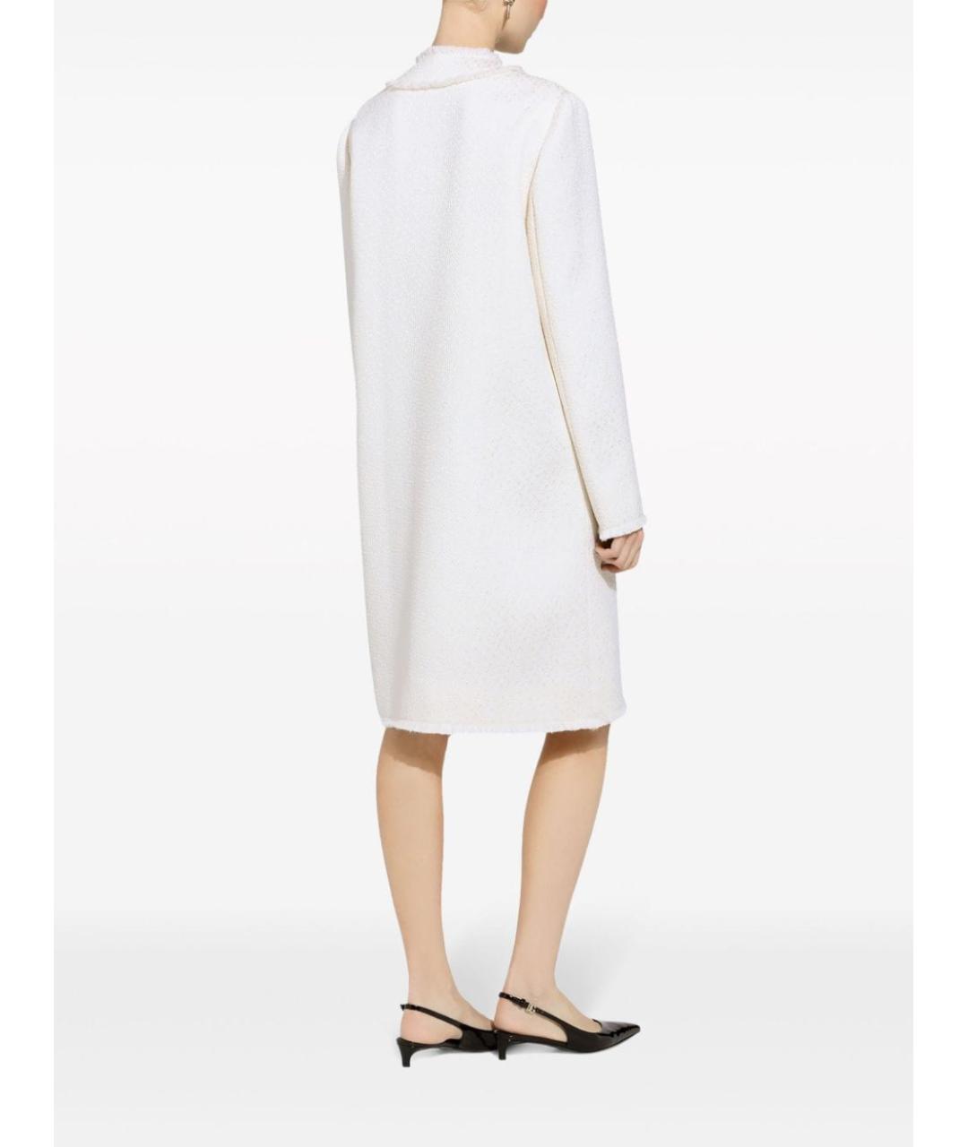 DOLCE&GABBANA Белое твидовое пальто, фото 2