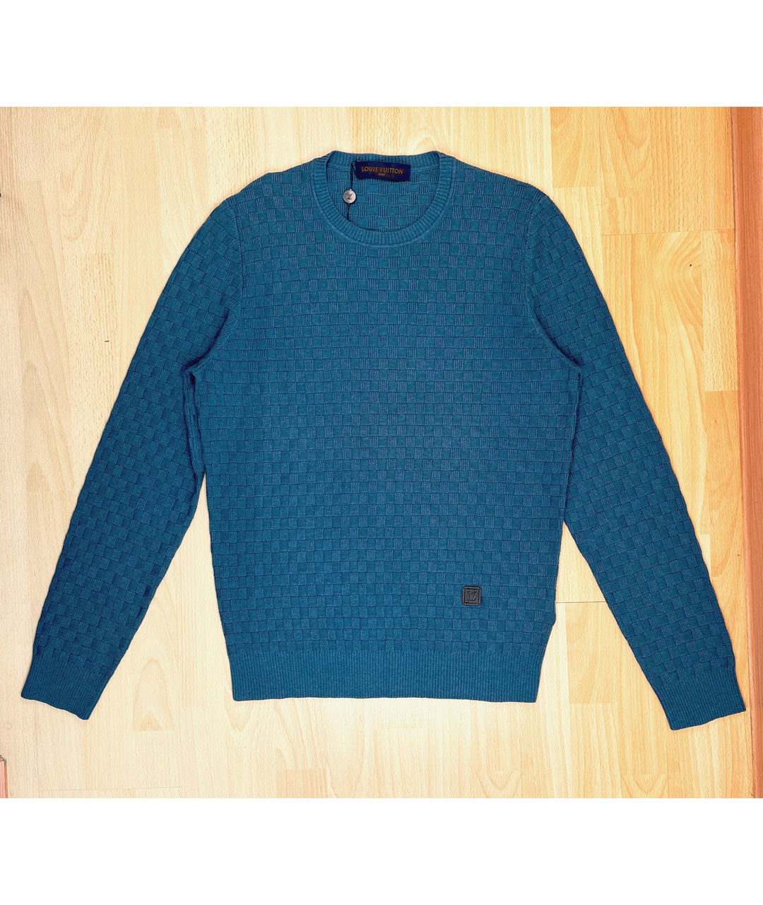 LOUIS VUITTON PRE-OWNED Бирюзовый шерстяной джемпер / свитер, фото 2