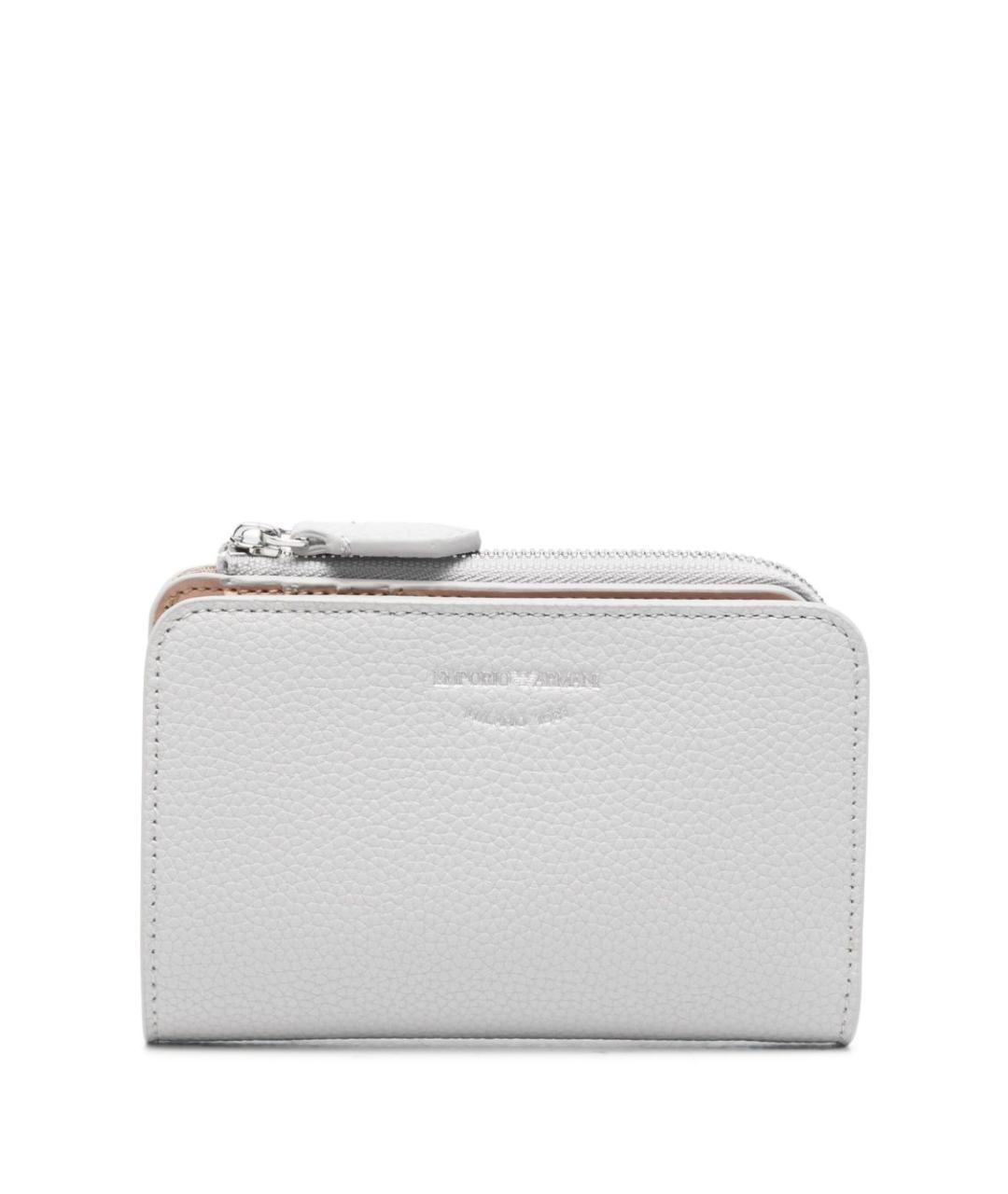 EMPORIO ARMANI Серый кожаный кошелек, фото 1