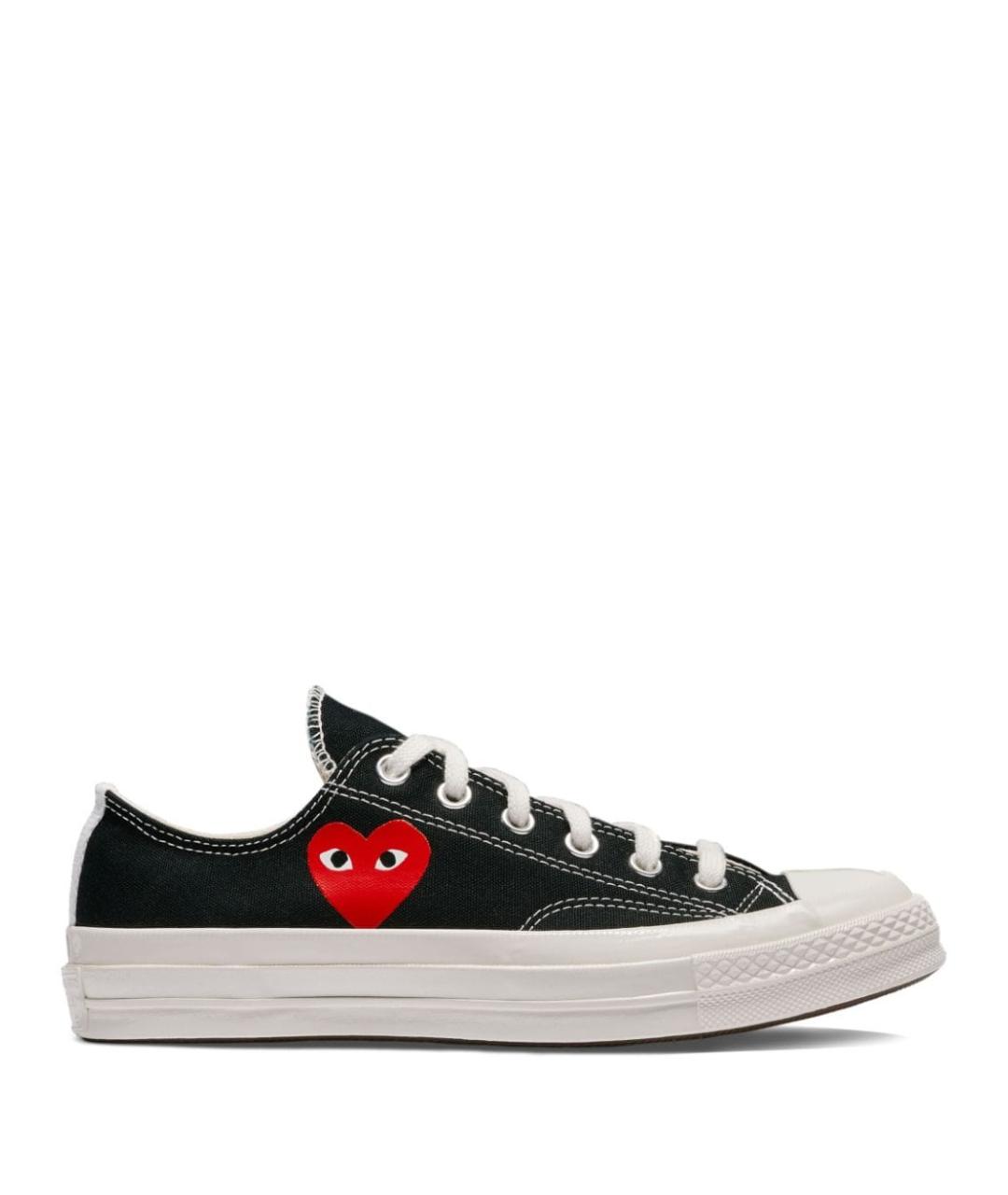 COMME DES GARÇONS Черные текстильные низкие кроссовки / кеды, фото 1