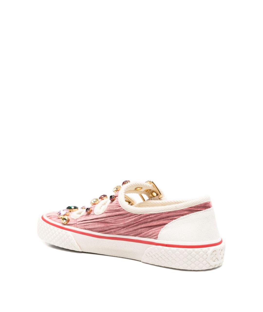 VALENTINO Розовые текстильные кеды, фото 3