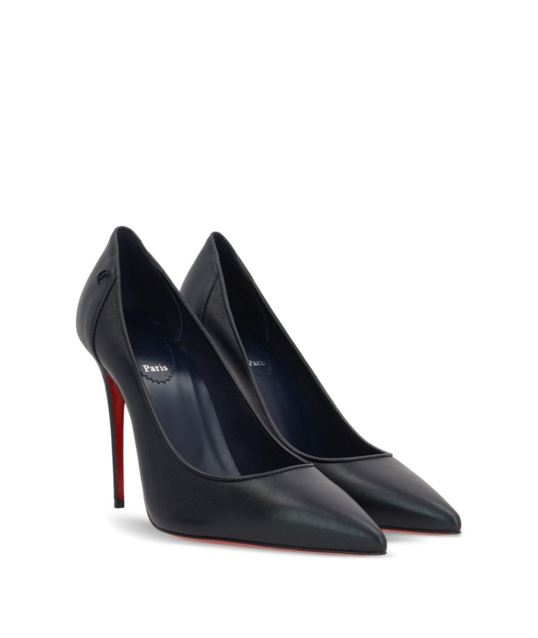 CHRISTIAN LOUBOUTIN Темно-синие кожаные туфли, фото 3