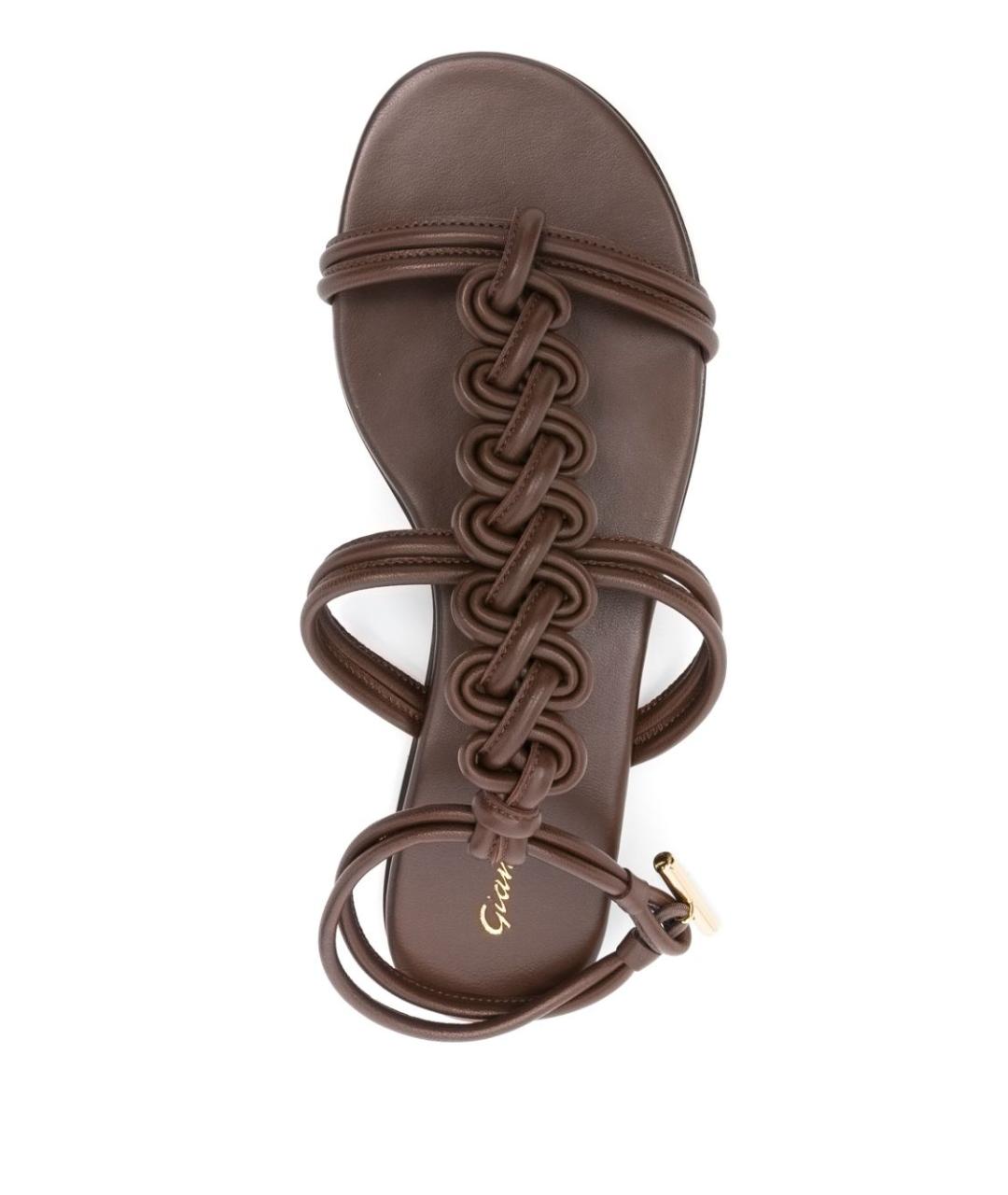 GIANVITO ROSSI Коричневые кожаные босоножки, фото 4