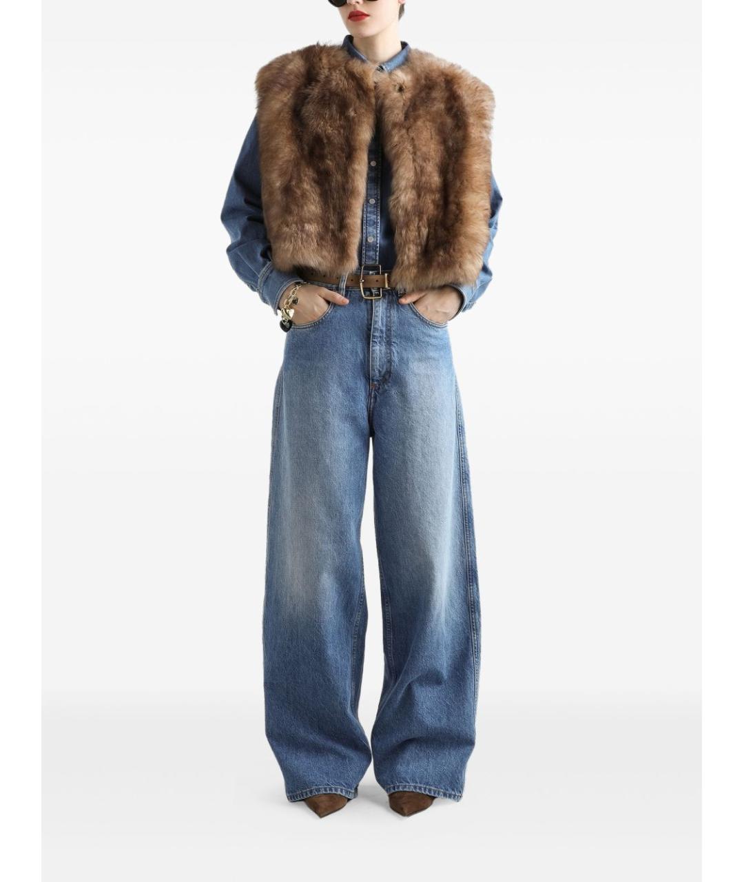 DOLCE&GABBANA Голубые хлопковые прямые джинсы, фото 3