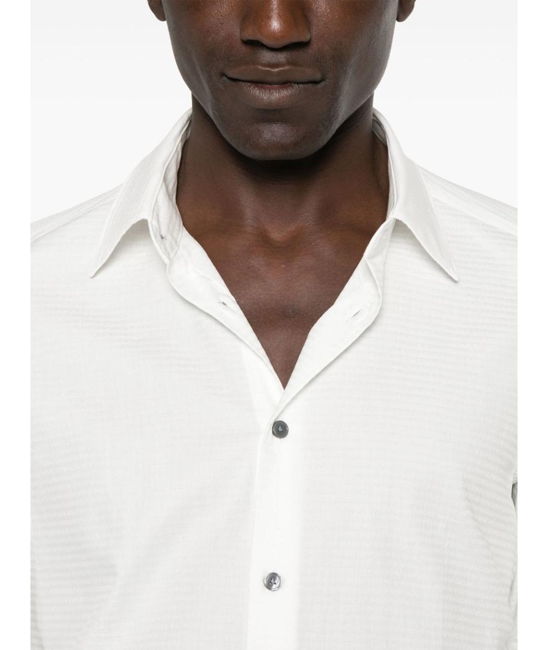 EMPORIO ARMANI Белая хлопковая кэжуал рубашка, фото 4