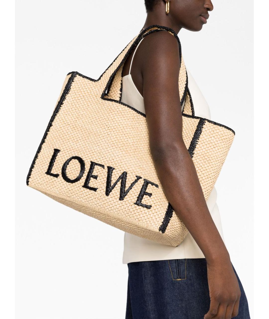 LOEWE Бежевая сумка тоут, фото 6