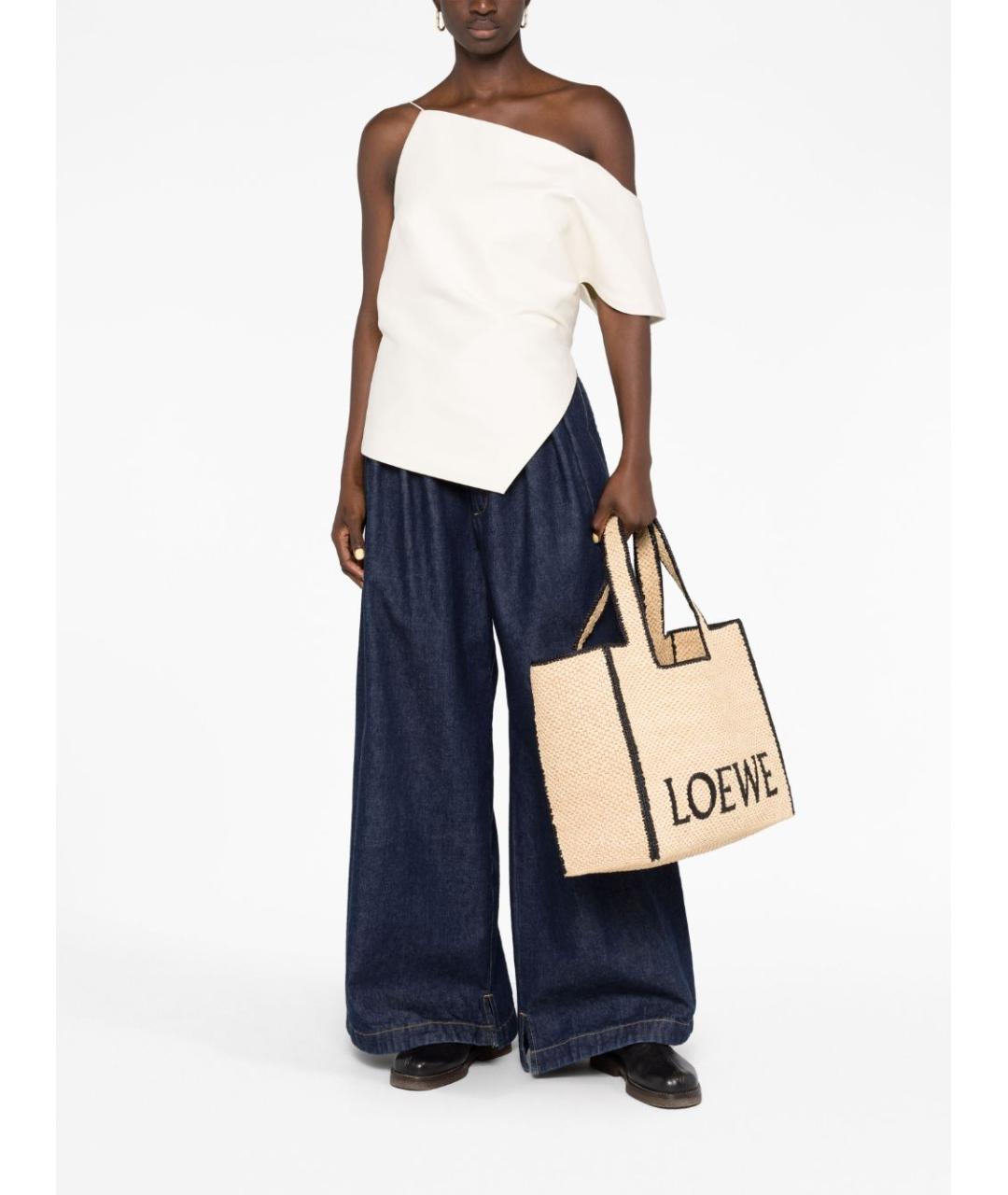 LOEWE Бежевая сумка тоут, фото 5