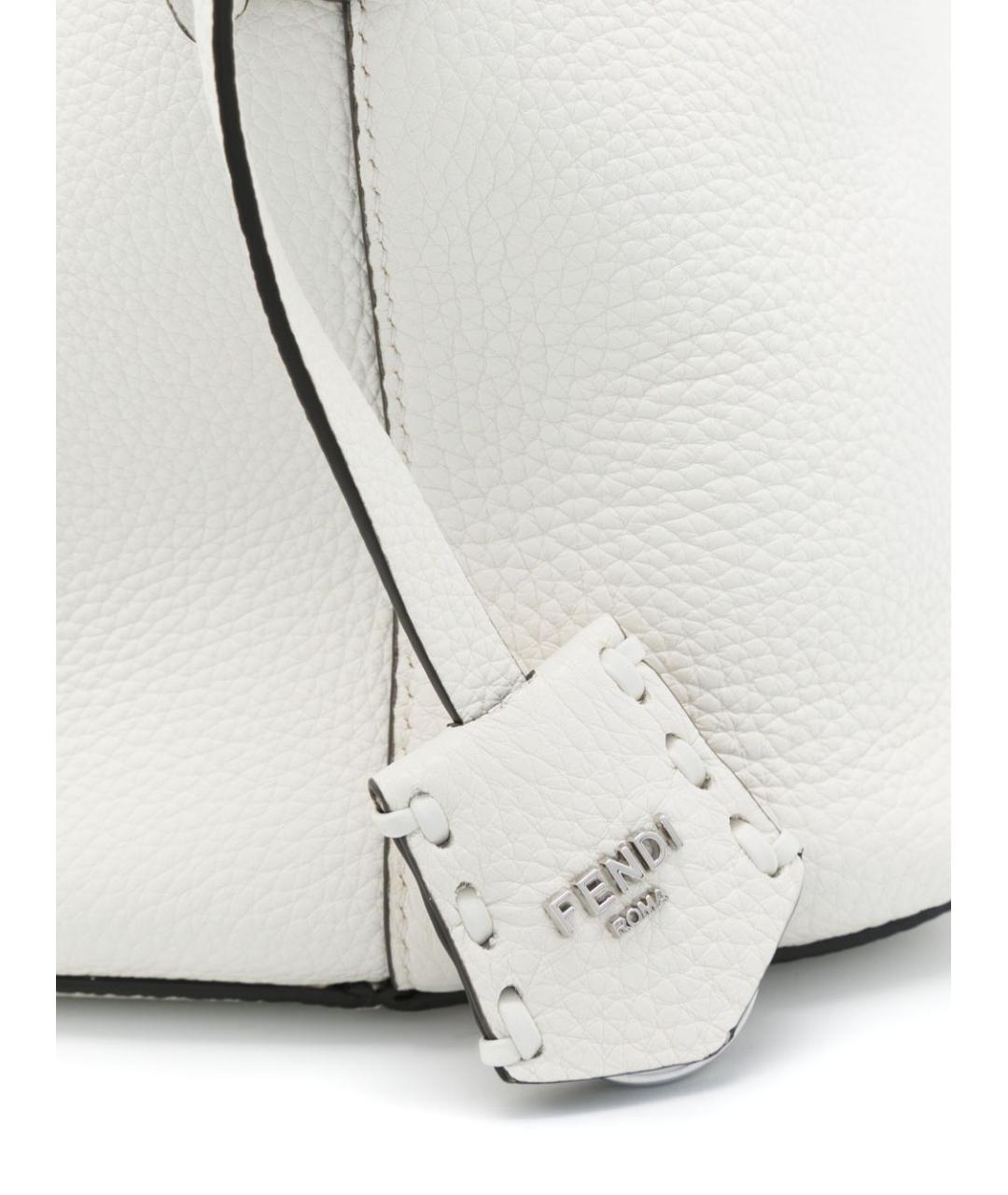 FENDI Белая кожаная сумка через плечо, фото 3