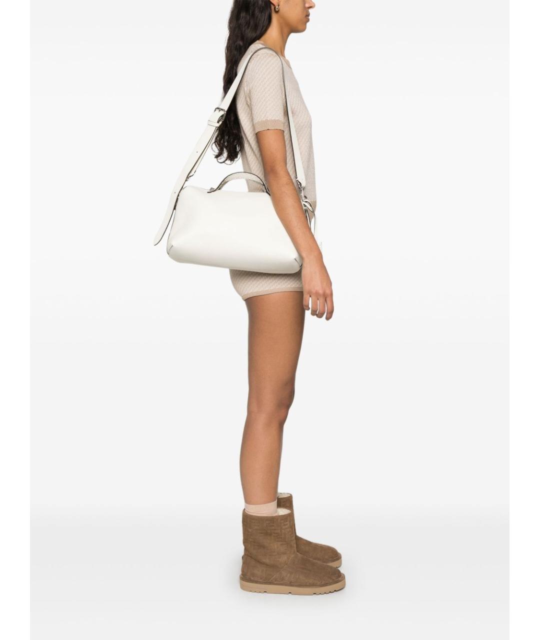 FENDI Белая кожаная сумка через плечо, фото 5