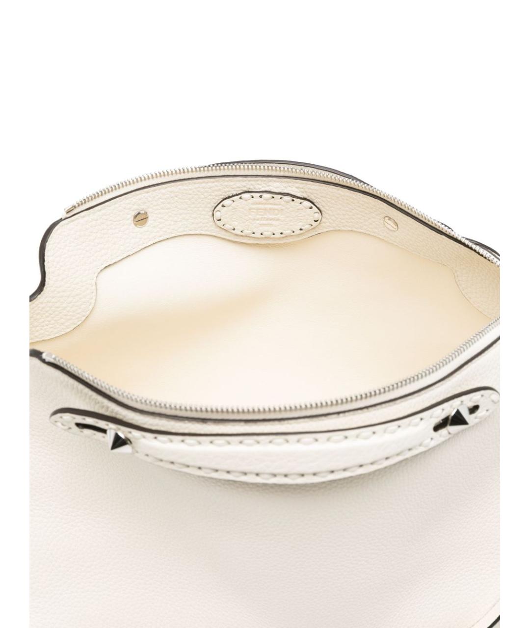 FENDI Белая кожаная сумка через плечо, фото 4