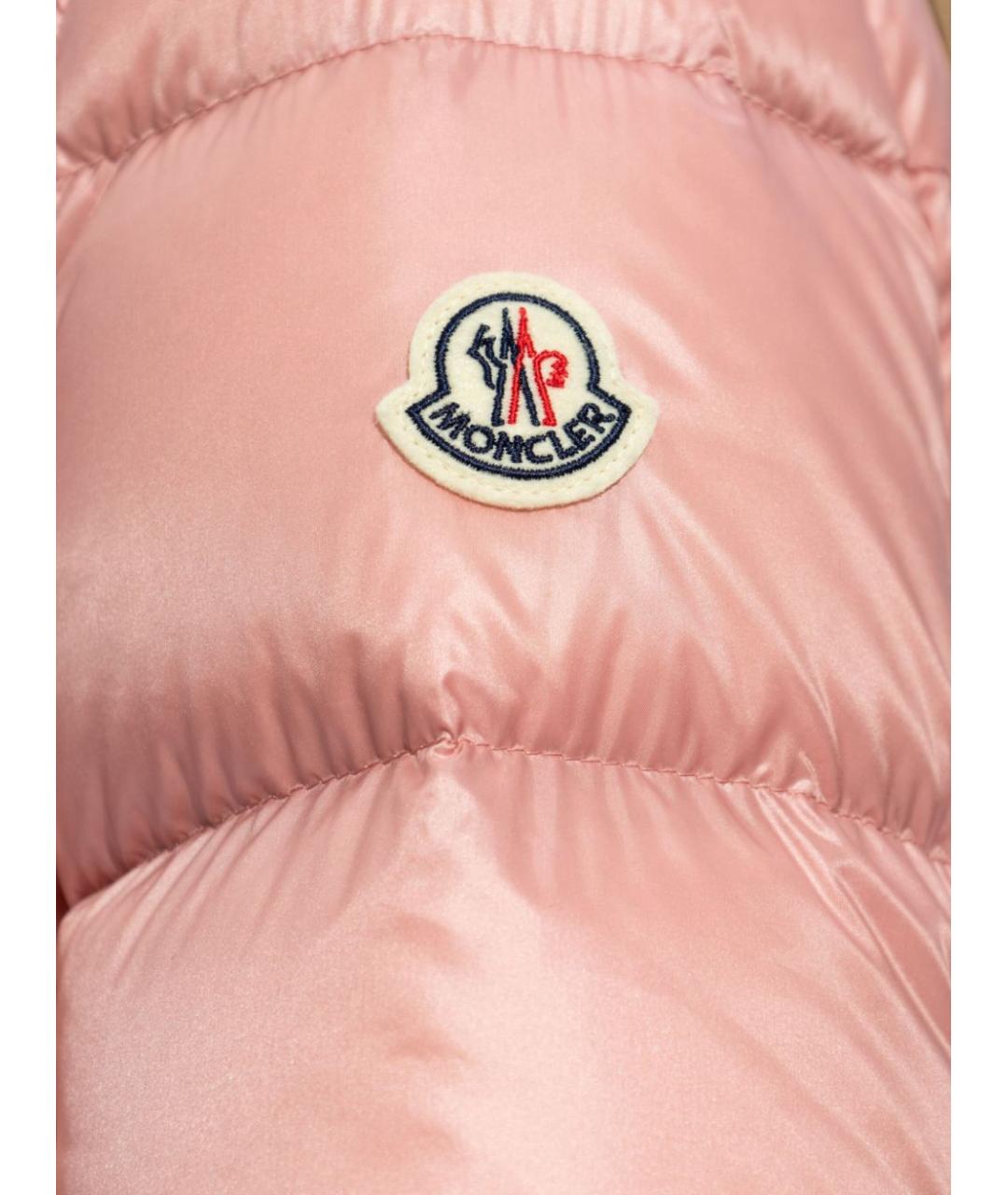 MONCLER Розовый полиамидовый пуховик, фото 5