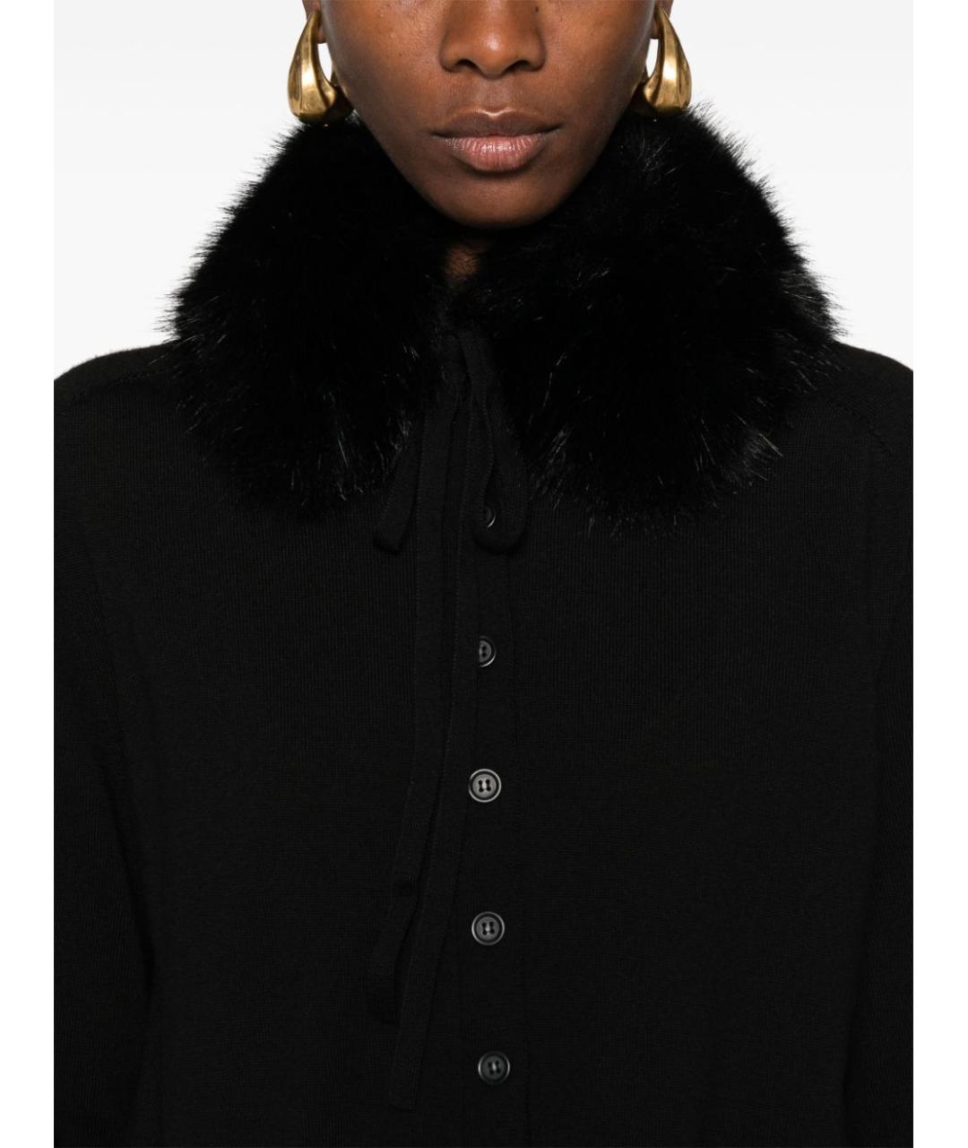 SPORTMAX Черный шерстяной кардиган, фото 2