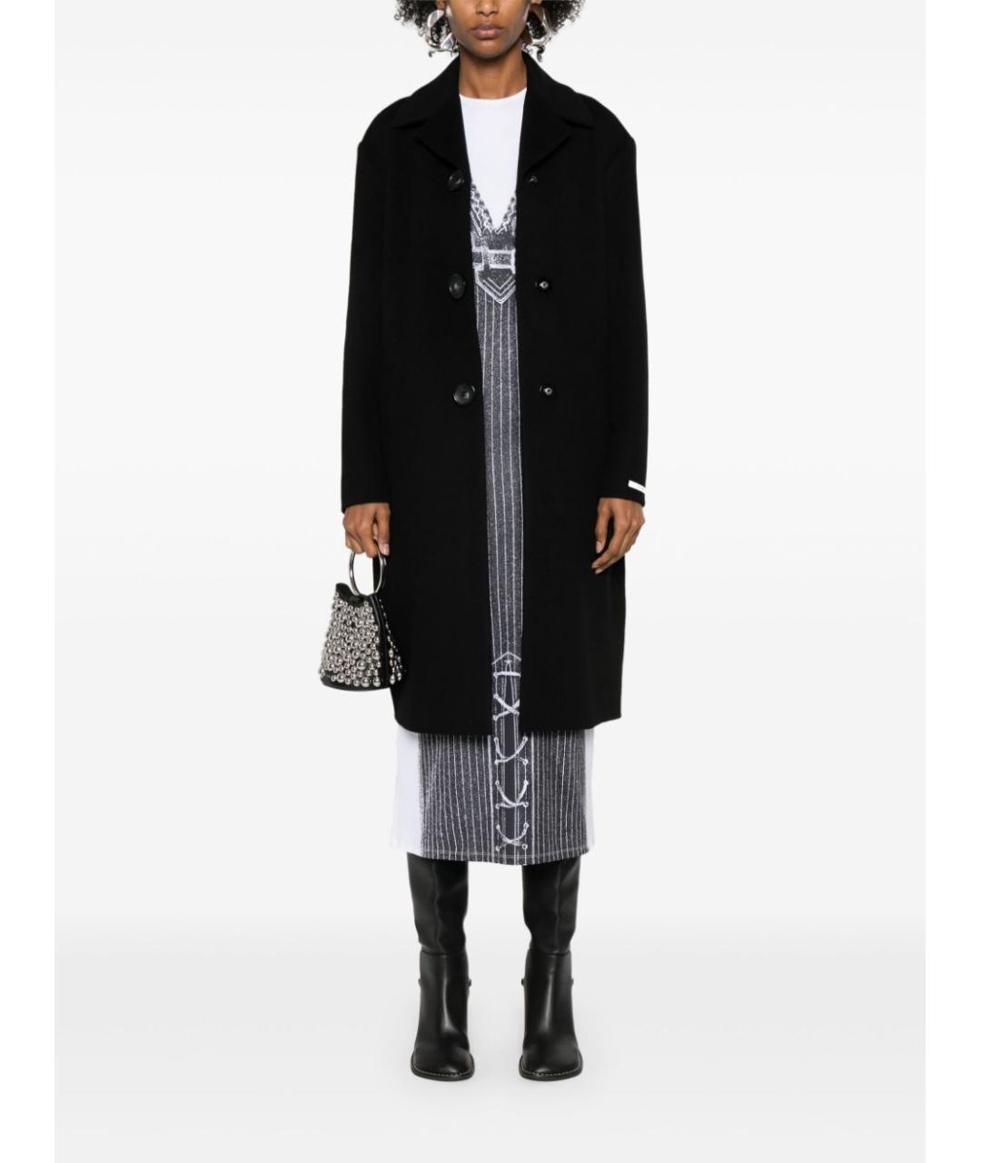 SPORTMAX Черное шерстяное пальто, фото 2