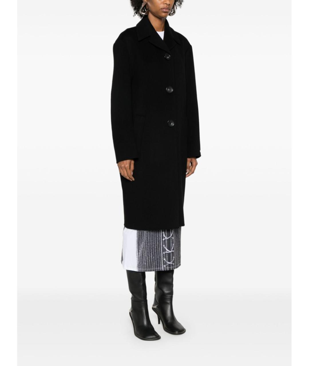 SPORTMAX Черное шерстяное пальто, фото 3