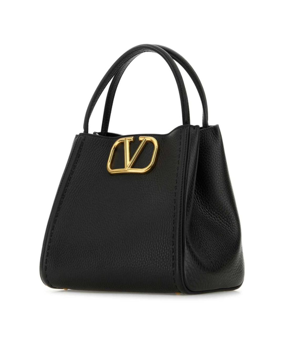VALENTINO Черная кожаная сумка тоут, фото 2