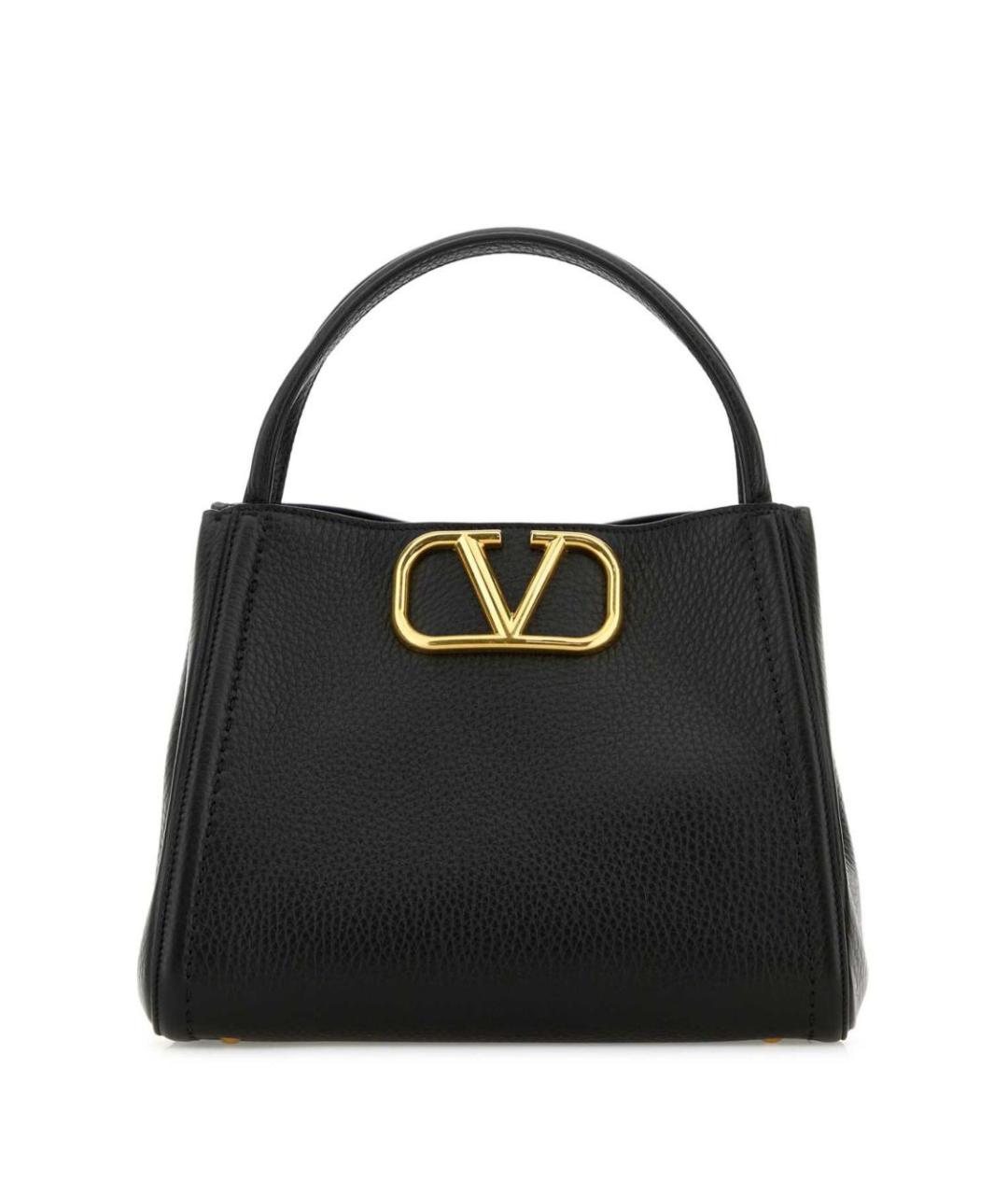 VALENTINO Черная кожаная сумка тоут, фото 1