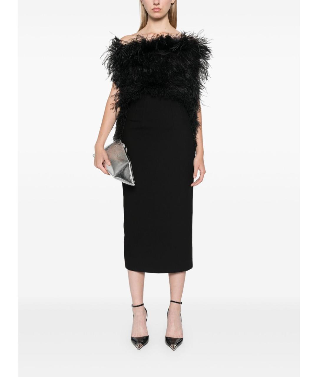 SPORTMAX Черное полиэстеровое вечернее платье, фото 4
