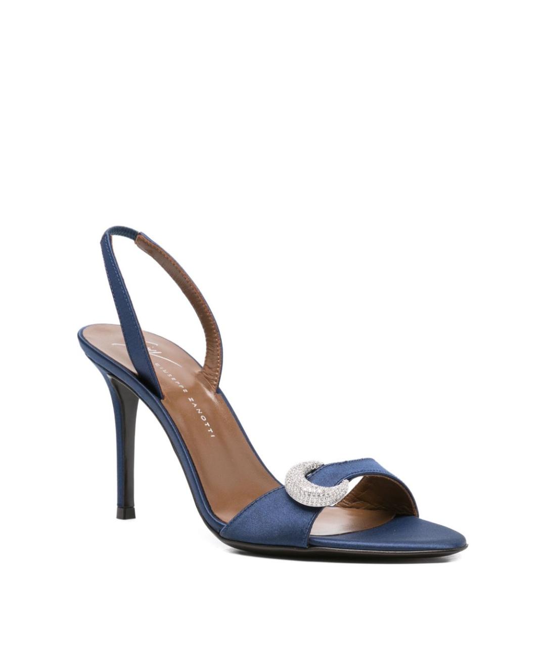 GIUSEPPE ZANOTTI DESIGN Синие текстильные босоножки, фото 2