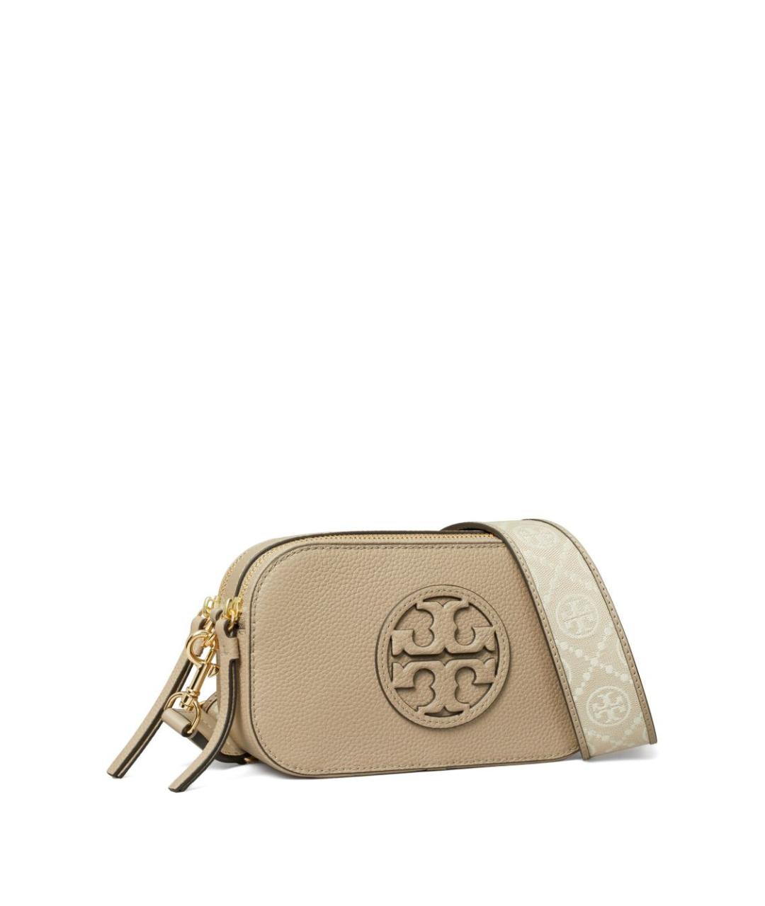 TORY BURCH Бежевая кожаная сумка через плечо, фото 4