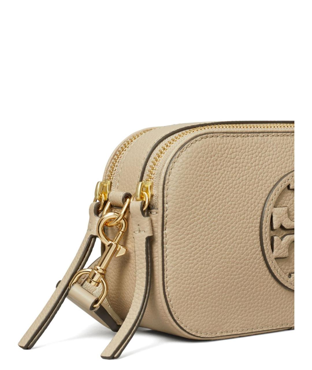 TORY BURCH Бежевая кожаная сумка через плечо, фото 3