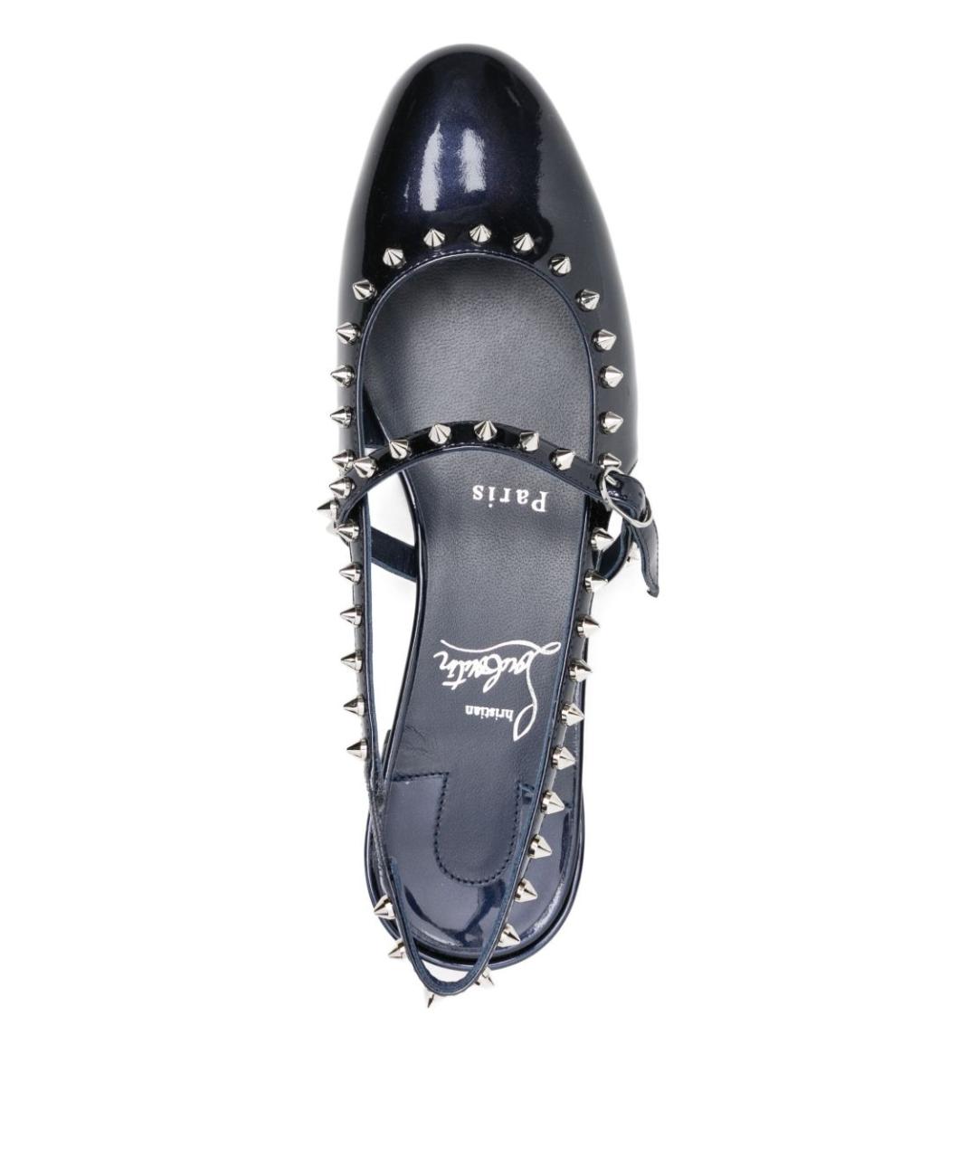 CHRISTIAN LOUBOUTIN Синие балетки из лакированной кожи, фото 2