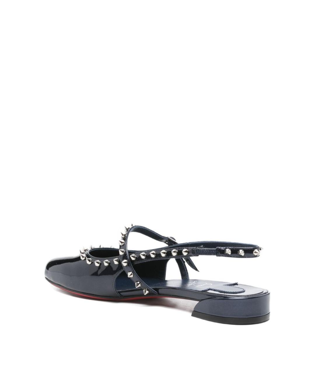 CHRISTIAN LOUBOUTIN Синие балетки из лакированной кожи, фото 4