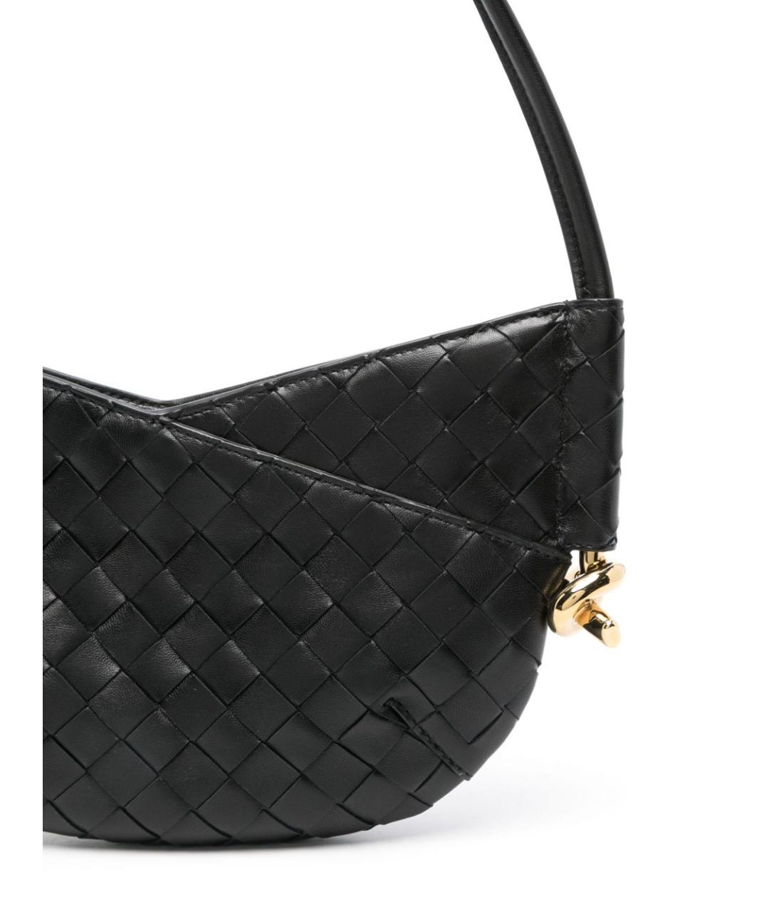 BOTTEGA VENETA Черная кожаная сумка с короткими ручками, фото 3