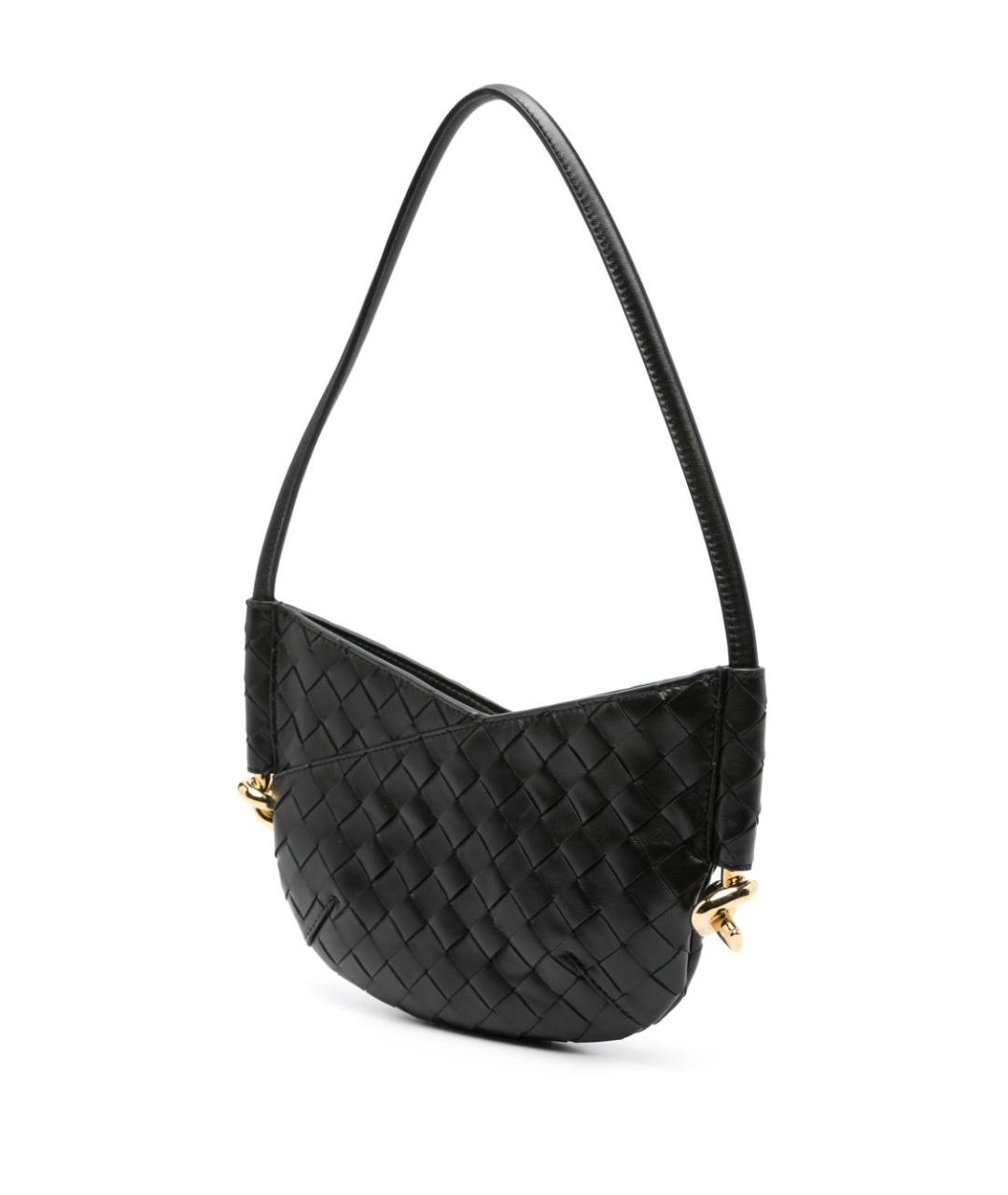 BOTTEGA VENETA Черная кожаная сумка с короткими ручками, фото 5