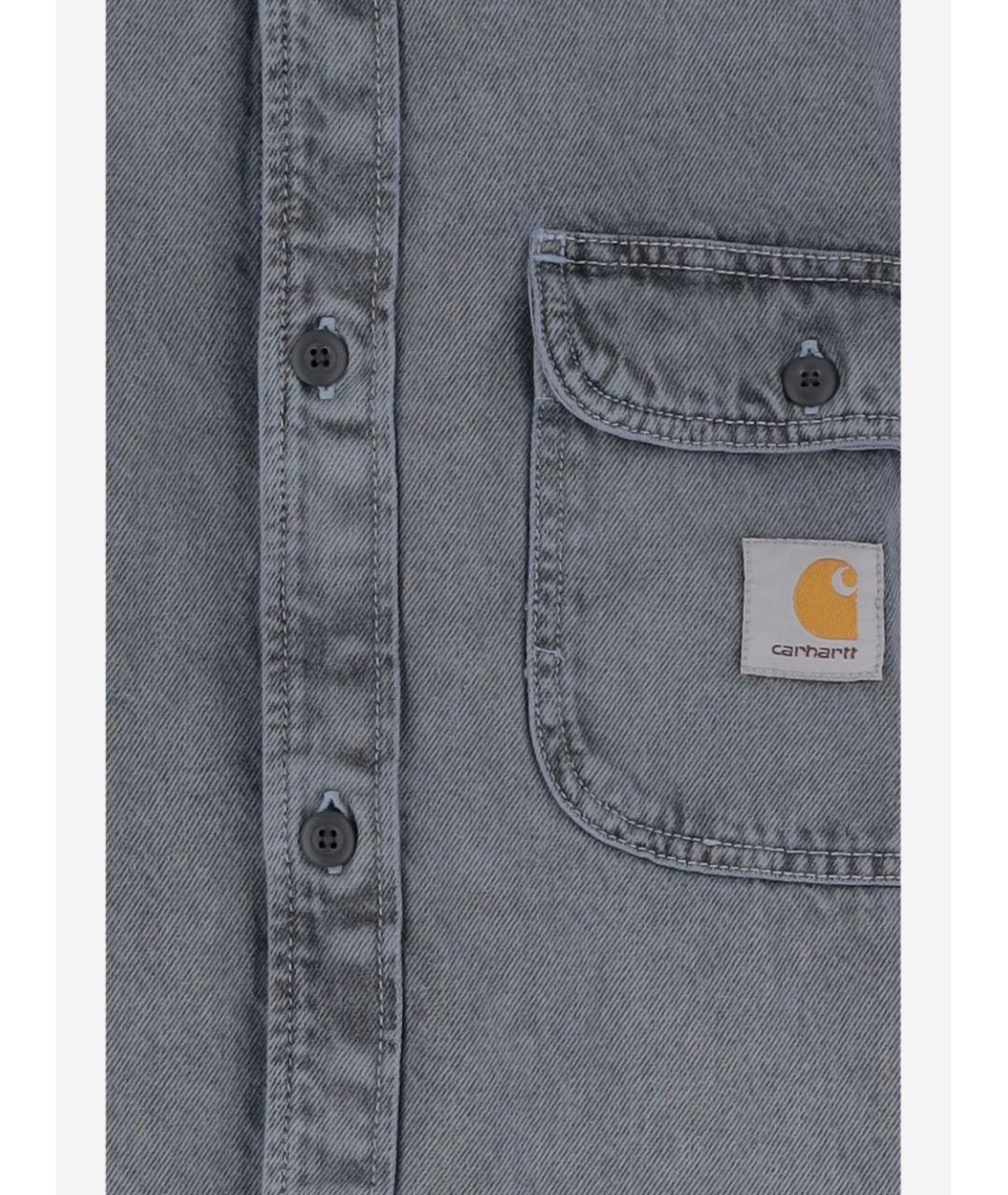 CARHARTT WIP Серая хлопковая кэжуал рубашка, фото 3