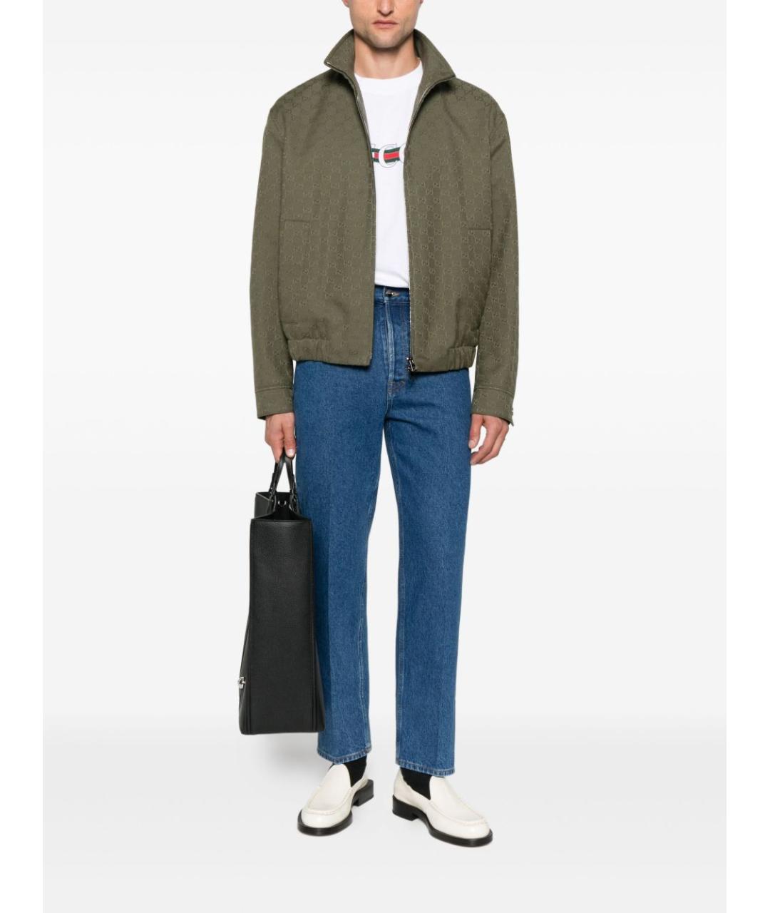 GUCCI Синие хлопковые прямые джинсы, фото 3