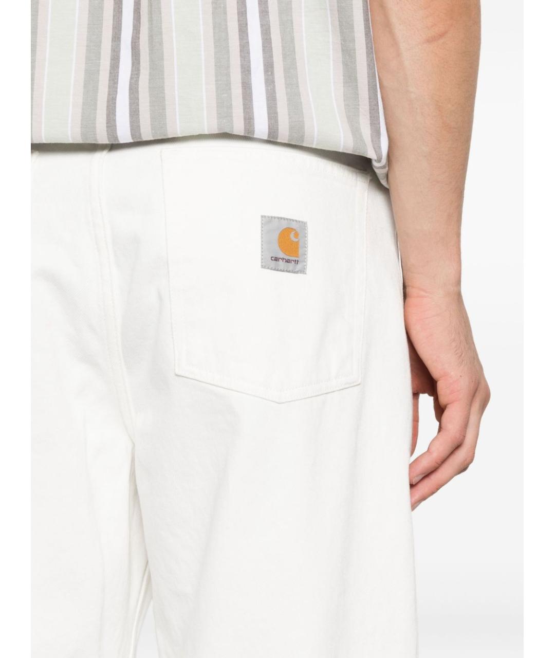 CARHARTT WIP Белые хлопковые прямые джинсы, фото 2