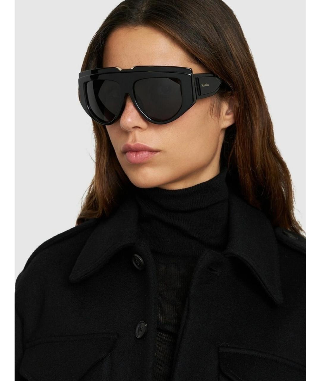 MAX MARA Черные пластиковые солнцезащитные очки, фото 4