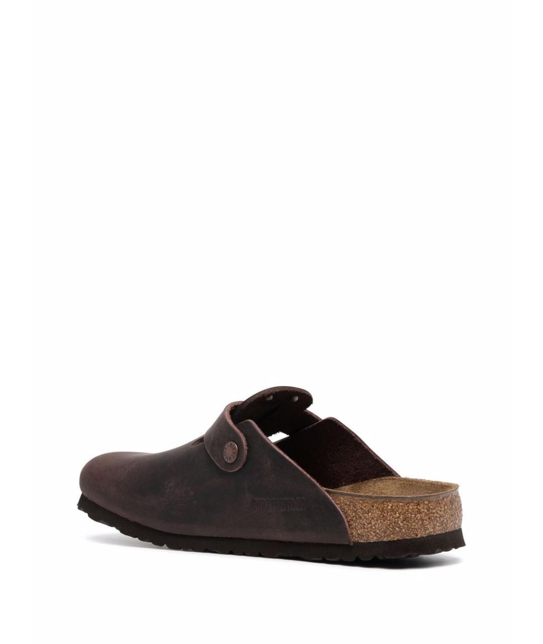 BIRKENSTOCK Коричневые кожаные шлепанцы, фото 2