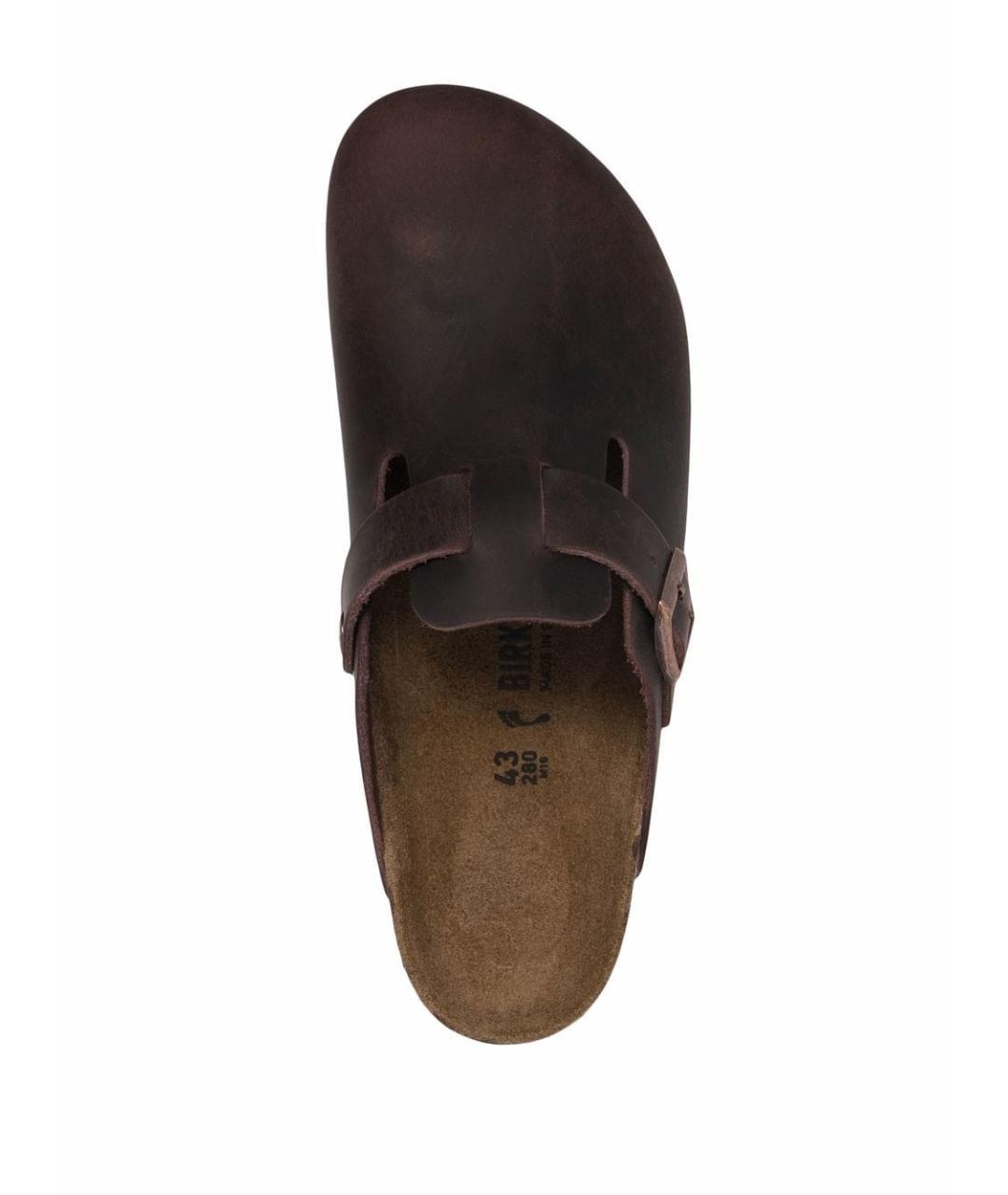BIRKENSTOCK Коричневые кожаные шлепанцы, фото 4