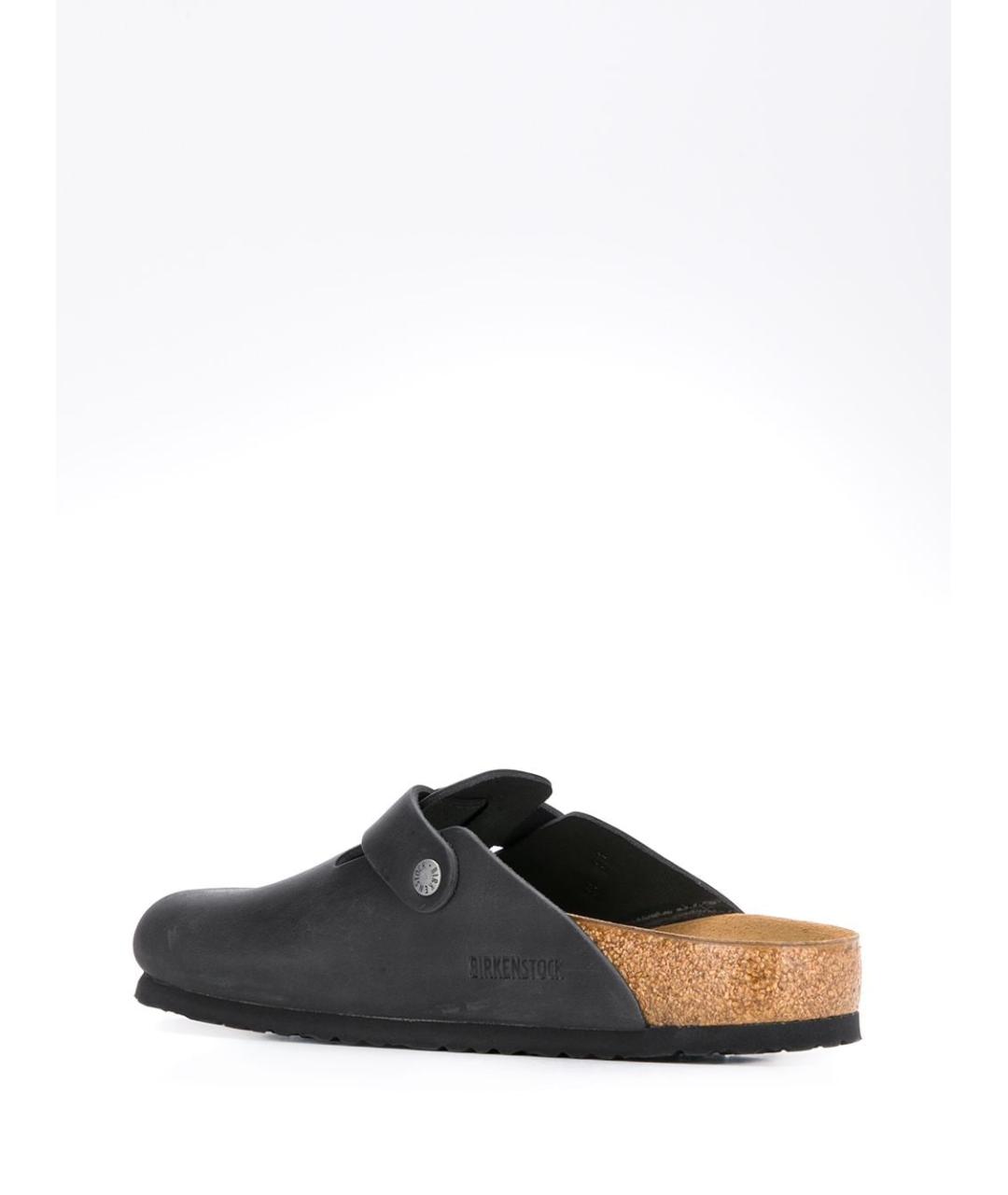 BIRKENSTOCK Антрацитовые кожаные шлепанцы, фото 3