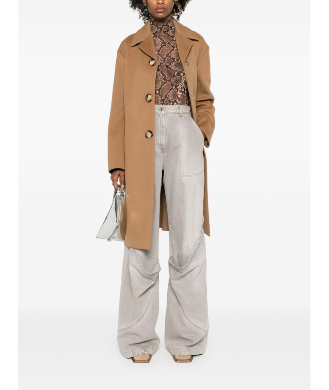 SPORTMAX Бежевое шерстяное пальто, фото 4