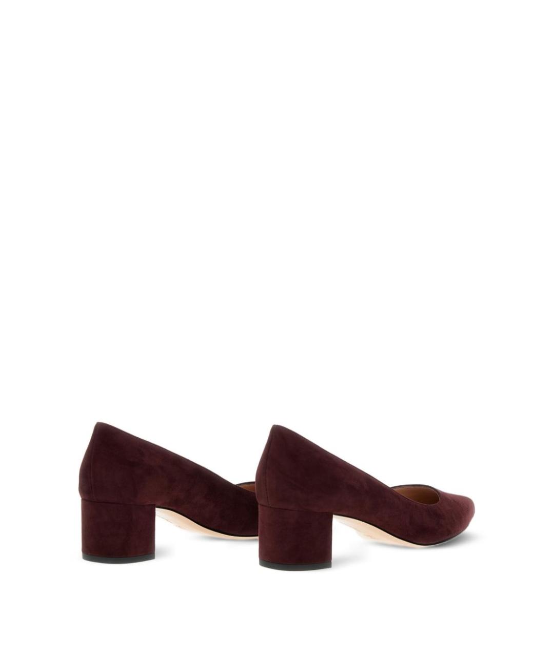 GIANVITO ROSSI Бордовые замшевые туфли, фото 4
