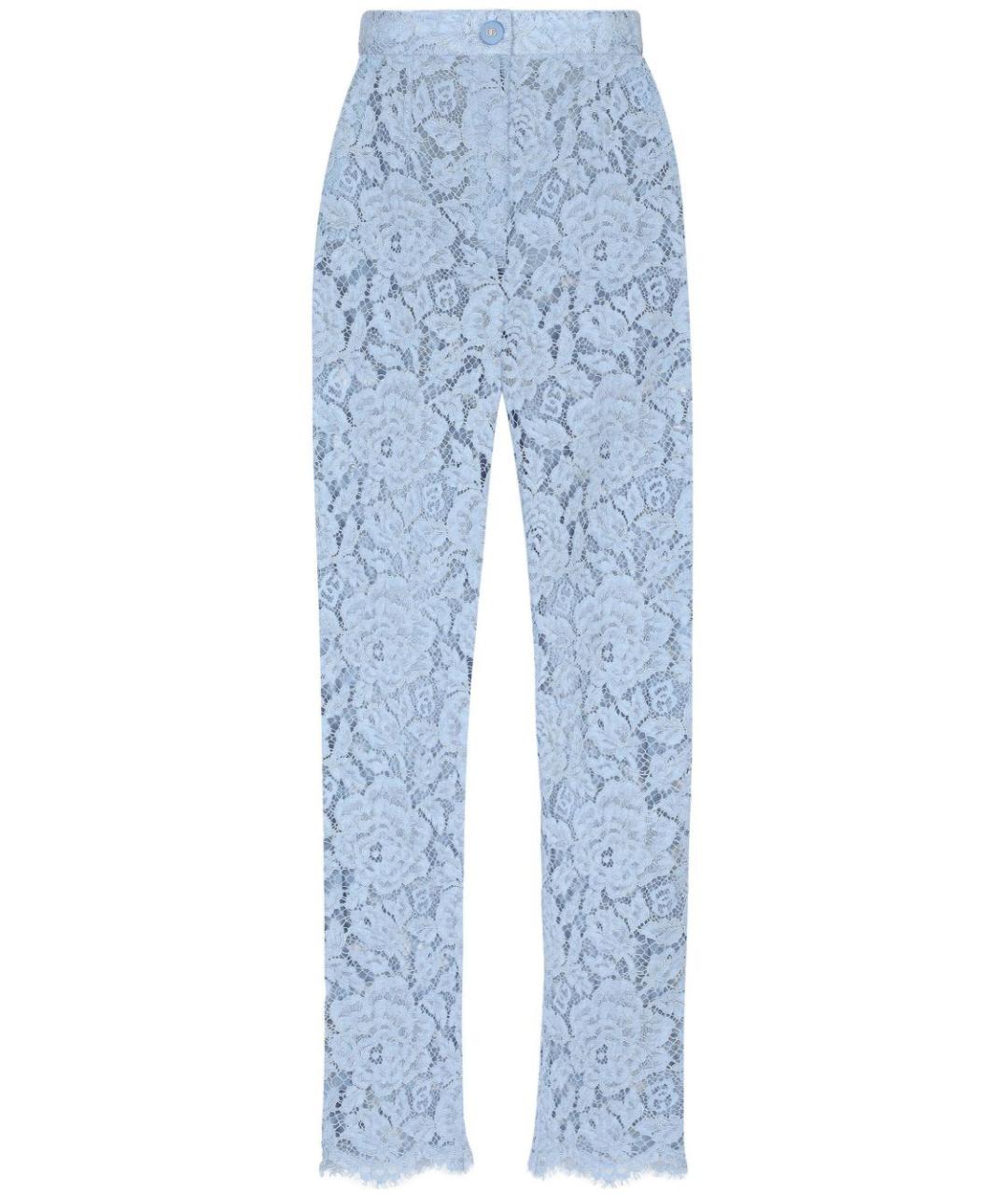 DOLCE&GABBANA Голубые хлопковые брюки узкие, фото 1