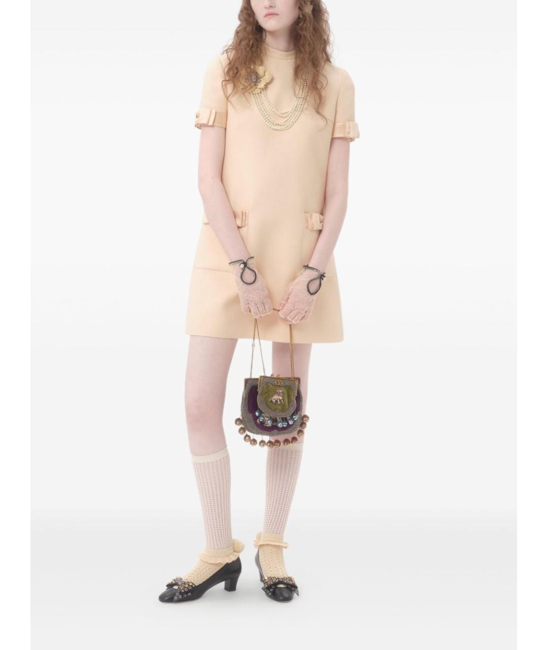 VALENTINO Бежевое шерстяное повседневное платье, фото 4
