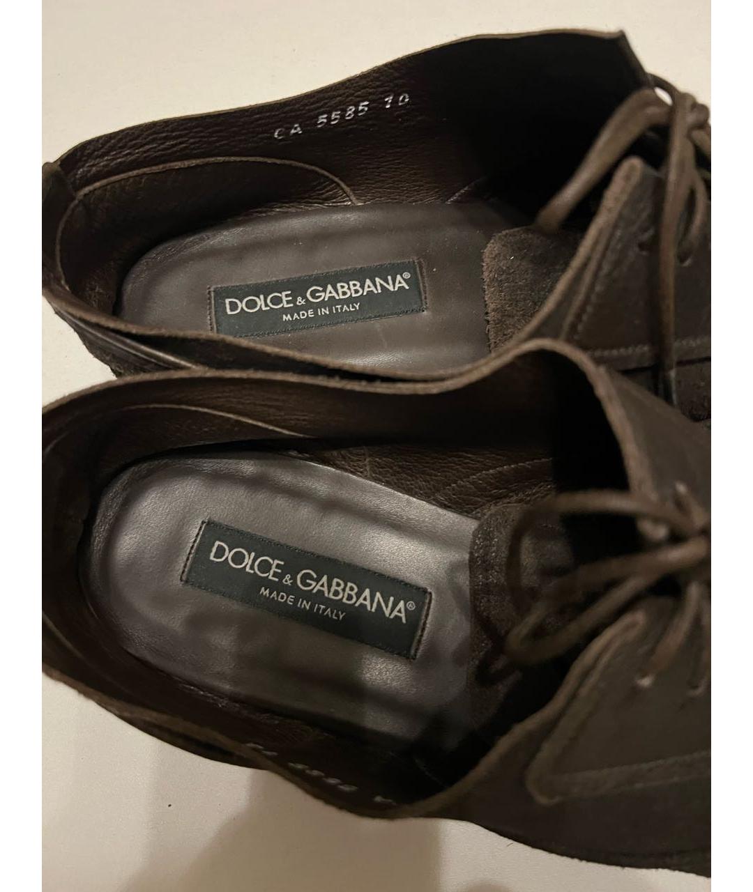 DOLCE&GABBANA Коричневые низкие ботинки, фото 4