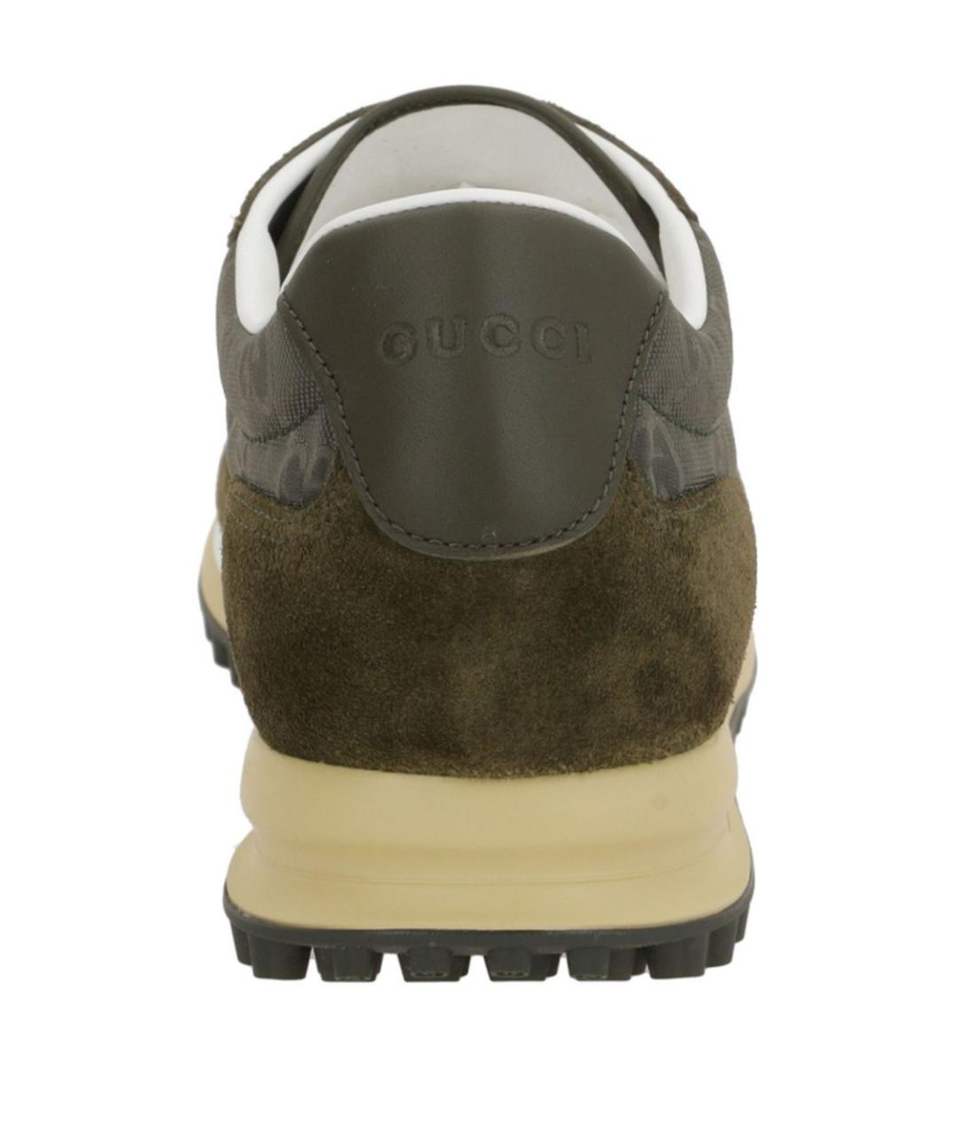 GUCCI Зеленые замшевые низкие кроссовки / кеды, фото 4