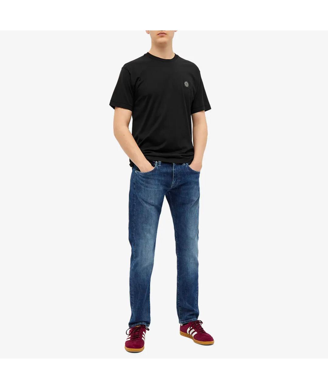 STONE ISLAND Черная хлопковая футболка, фото 4